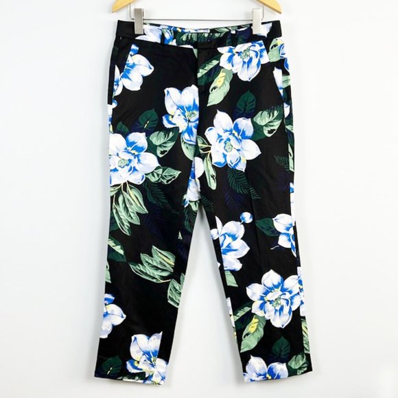 Banana Republic Avery Linen Blend Floral Ankle Pants 4 - Picture 1 of 15
